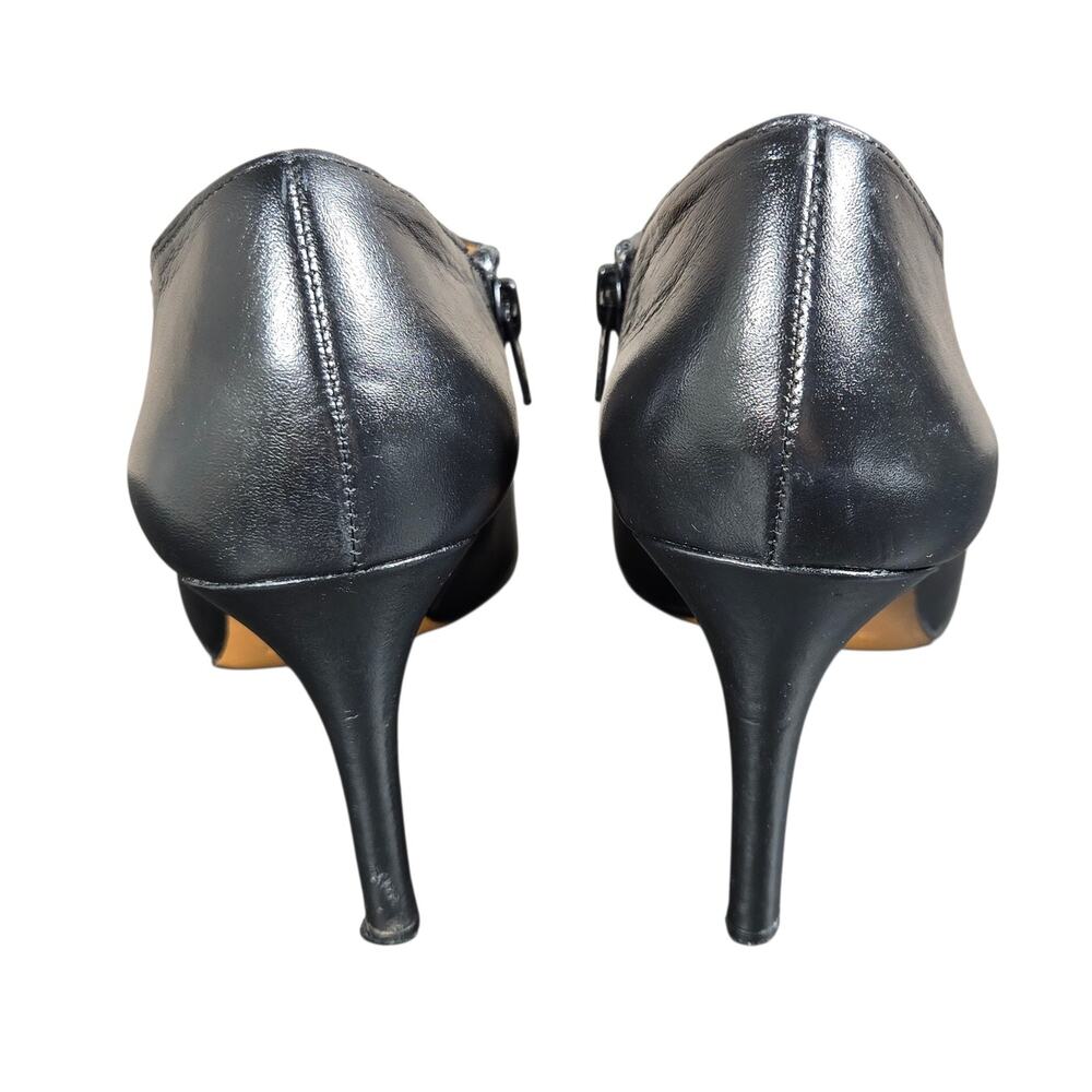 Coach Seneca Shoes Womens Size 6.5 Black Leather Booties Heels Zip Dressy - Picture 9 of 14